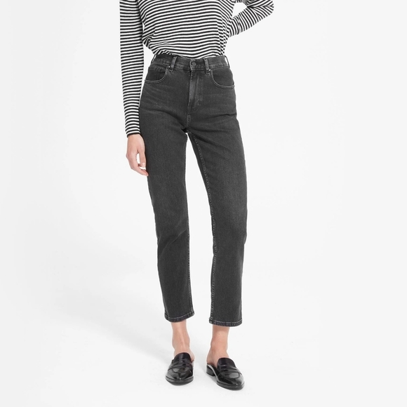 Everlane Denim - Everlane The Cheeky High Rise Mom Jeans Black 33
